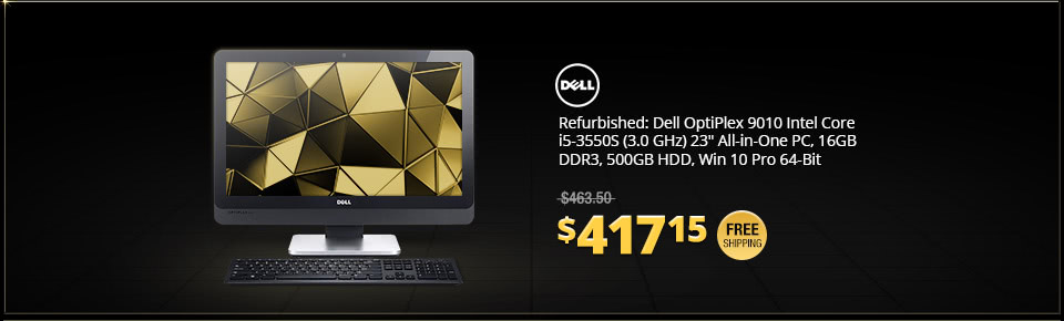 Refurbished: Dell OptiPlex 9010 Intel Core i5-3550S (3.0 GHz) 23" All-in-One PC, 16GB DDR3, 500GB HDD, Win 10 Pro 64-Bit