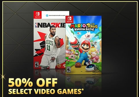 50% OFF SELECT VIDEO GAMES*