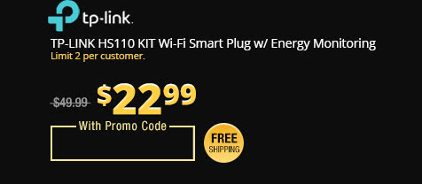 TP-LINK HS110 KIT Wi-Fi Smart Plug w/ Energy Monitoring