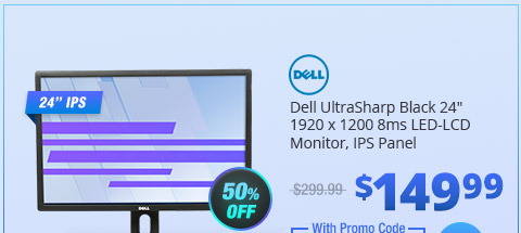 Dell UltraSharp Black 24" 1920 x 1200 8ms LED-LCD Monitor, IPS Panel