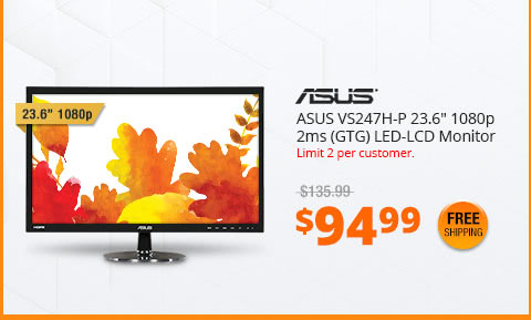 ASUS VS247H-P 23.6" 2ms (GTG) LED-LCD Monitor