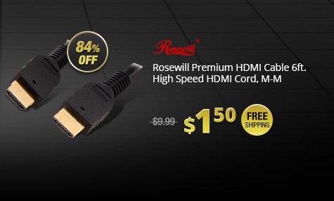Rosewill Premium HDMI Cable 6ft. High Speed HDMI Cord, M-M