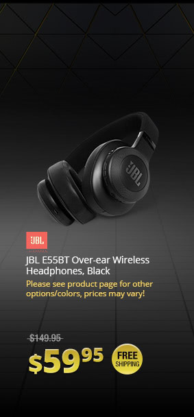 JBL E55BT Over-ear Wireless Headphones, Black