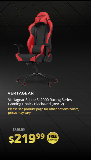 Vertagear S-Line SL2000 Racing Series Gaming Chair - Black/Red (Rev. 2)
