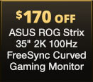 ASUS ROG Strix 35" 2K 100Hz FreeSync Curved Gaming Monitor