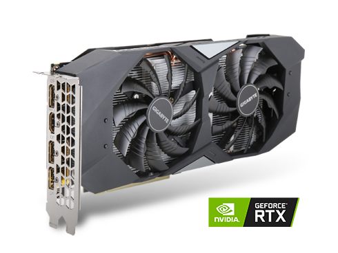GIGABYTE GeForce RTX 2060 DirectX 12 6GB 192-Bit GDDR6 PCI Express 3.0 x16 ATX Video Card, WF2OC R2