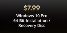 $7.99 Windows 10 Pro 64-Bit Installation / Recovery Disc