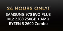 SAMSUNG 970 EVO PLUS M.2 2280 250GB + AMD RYZEN 5 2600 Combo 