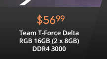 Team T-Force Delta RGB 16GB (2 x 8GB) DDR4 3000