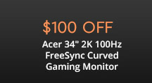 Acer 34 inch UWQHD 2K 100Hz Curved Gaming Monitor