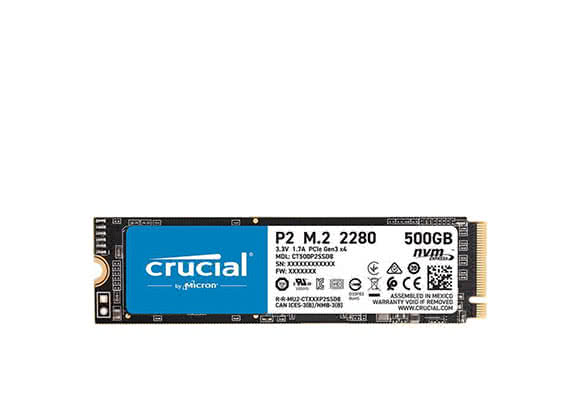 Crucial P2 500GB 3D NAND NVMe PCIe M.2 SSD Up to 2300 MB/s