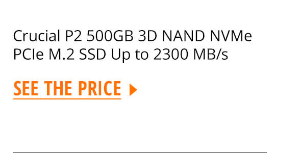 Crucial P2 500GB 3D NAND NVMe PCIe M.2 SSD Up to 2300 MB/s