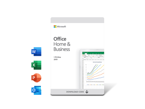 Microsoft Office Home and Business 2019, 1 Device, Windows 10 PC/Mac Download