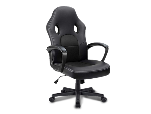 Furmax Office Chair Desk Leather Gaming Chair, High Back Ergonomic Adjustable Racing Chair (Black)