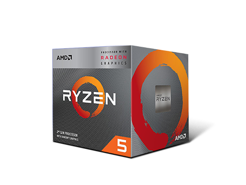 AMD RYZEN 5 3400G 4-Core 3.7 GHz (4.2 GHz Max Boost) Socket AM4 65W YD3400C5FHBOX Desktop Processor