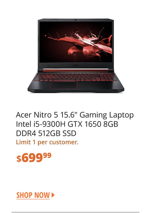 Acer Nitro 5 15.6" Gaming Laptop Intel i5-9300H GTX 1650 8GB DDR4 512GB SSD 