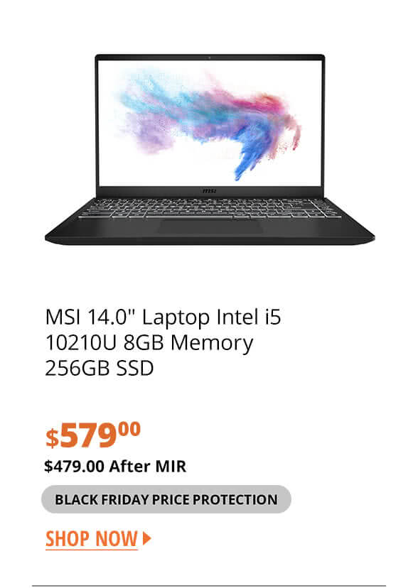 MSI 14.0" Laptop Intel i5 10210U 8GB Memory 256GB SSD 