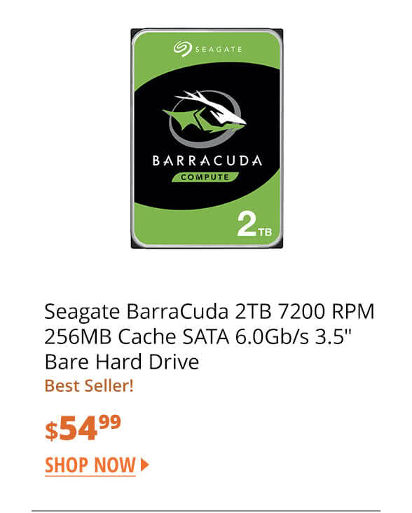 Seagate BarraCuda 2TB 7200 RPM 256MB Cache SATA 6.0Gb/s 3.5" Bare Hard Drive