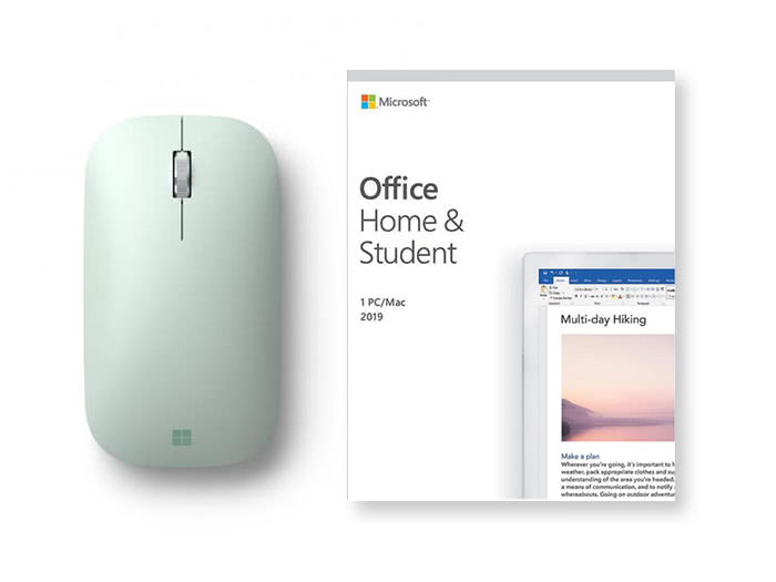 1xMicrosoft Office Home & Student 2019 | One-time Purchase, 1 Device | PC / Mac Keycard 1xMicrosoft KTF-00016 Mint 1 x Wheel Bluetooth Wireless Mouse 