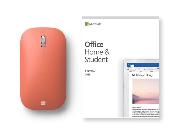 1xMicrosoft Office Home & Student 2019 | One-time Purchase, 1 Device | PC / Mac Keycard 1xMicrosoft KTF-00040 Bluetooth Wireless Mouse 