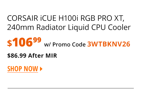 CORSAIR iCUE H100i RGB PRO XT, 240mm Radiator Liquid CPU Cooler