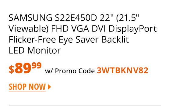 SAMSUNG S22E450D 22" (21.5" Viewable) FHD VGA DVI DisplayPort Flicker-Free Eye Saver Backlit LED Monitor