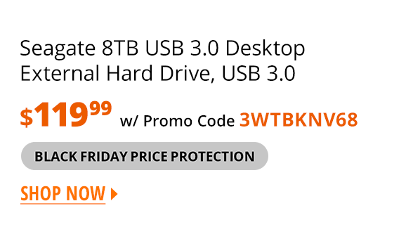 Seagate 8TB USB 3.0 Desktop External Hard Drive, USB 3.0