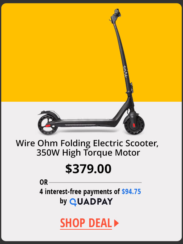 Wire Ohm Folding Electric Scooter, 350W High Torque Motor