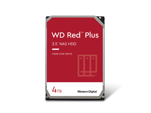 WD Red Plus 4TB NAS Hard Disk Drive 5400 RPM Class SATA 6Gb/s, CMR, 64MB Cache, 3.5 Inch