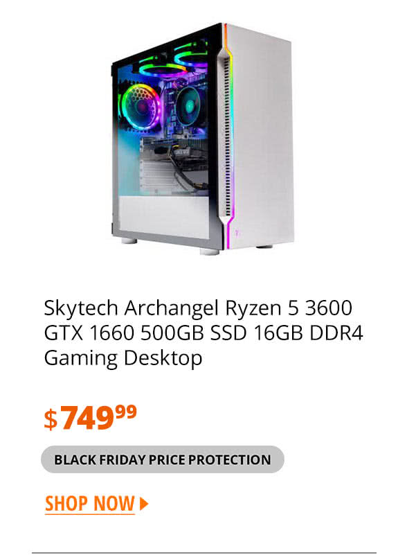 Skytech Archangel Ryzen 5 3600 GTX 1660 500GB SSD 16GB DDR4 Gaming Desktop