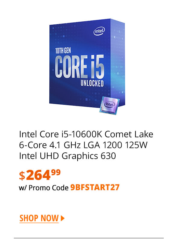 Intel Core i5-10600K Comet Lake 6-Core 4.1 GHz LGA 1200 125W Intel UHD Graphics 630