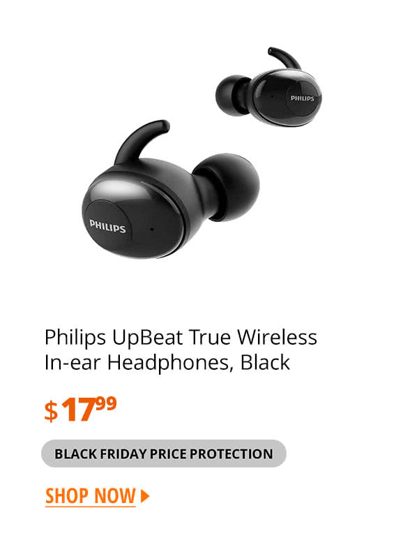 Philips UpBeat True Wireless In-ear Headphones, Black