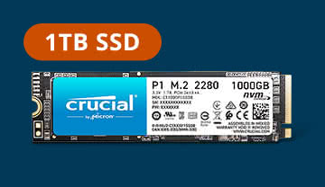 $89.49 Crucial P1 1TB 3D NAND NVMe PCIe SSD