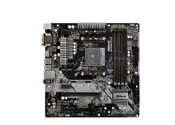 ASRock B450M PRO4 AM4 AMD Promontory B450 SATA 6Gb/s Micro ATX AMD Motherboard