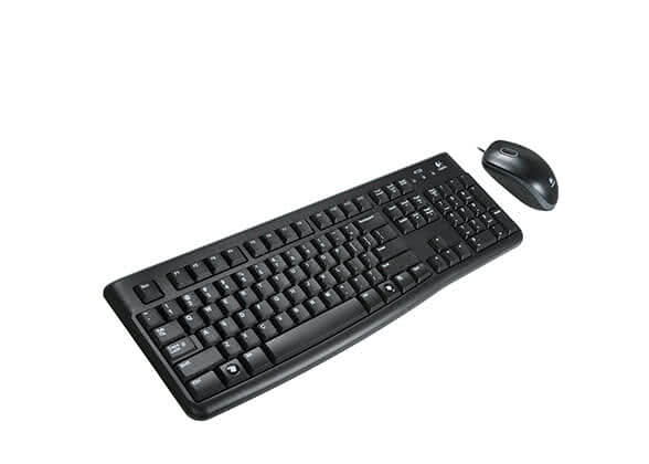 Logitech MK120 Wired USB Keyboard and Mouse, Black