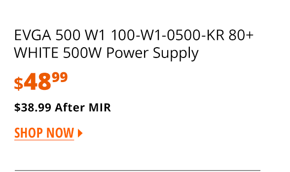 EVGA 500 W1 100-W1-0500-KR 80+ WHITE 500W Power Supply