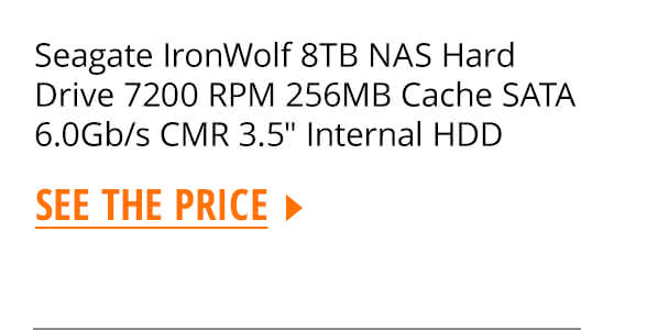 Seagate IronWolf 8TB NAS Hard Drive 7200 RPM 256MB Cache SATA 6.0Gb/s CMR 3.5" Internal HDD