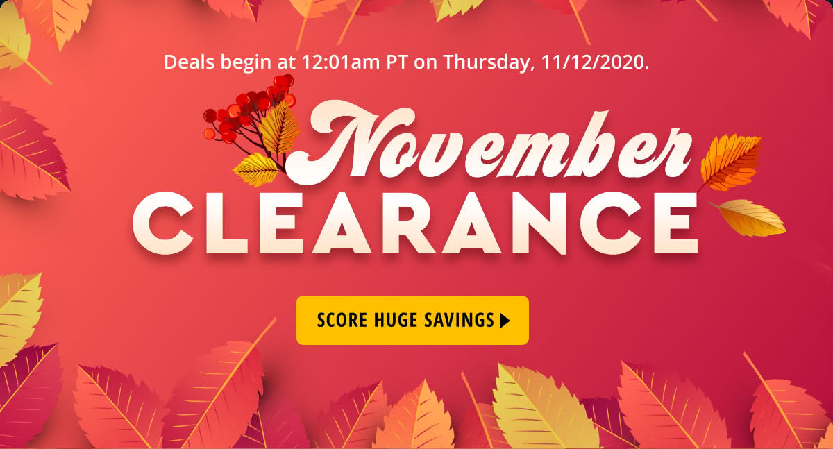 NOVEMBER CLEARANCE