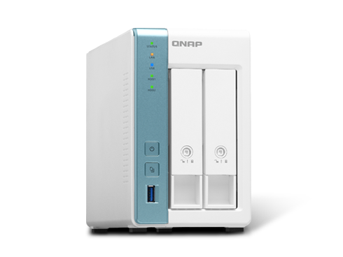 QNAP 2-Bay Personal Cloud NAS for Backup and Data Sharing 4-core 1.7GHz 1GB RAM w/ Lockable Drive Tray