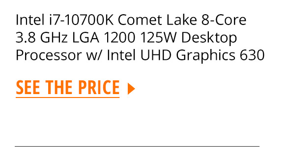 Intel i7-10700K Comet Lake 8-Core 3.8 GHz LGA 1200 125W Desktop Processor w/ Intel UHD Graphics 630