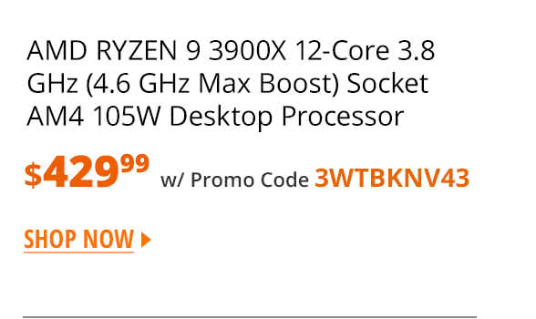 AMD RYZEN 9 3900X 12-Core 3.8 GHz (4.6 GHz Max Boost) Socket AM4 105W Desktop Processor