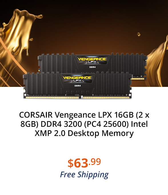 CORSAIR Vengeance LPX 16GB (2 x 8GB) DDR4 3200 (PC4 25600) Intel XMP 2.0 Desktop Memory