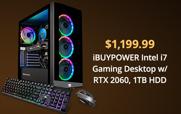 iBUYPOWER Intel i7 Gaming Desktop w/ RTX 2060, 1TB HDD