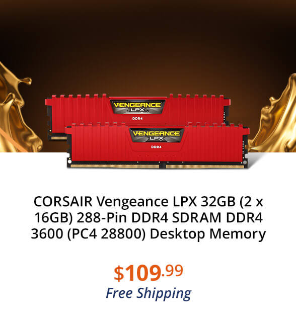 CORSAIR Vengeance LPX 32GB (2 x 16GB) 288-Pin DDR4 SDRAM DDR4 3600 (PC4 28800) Desktop Memory