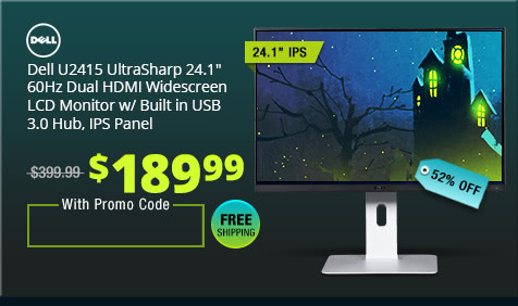Dell U2415 UltraSharp 24.1" 6ms (GTG) Dual HDMI Widescreen LCD Monitor w/ Built in USB 3.0 Hub, IPS Panel