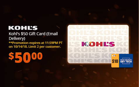 Kohl's $50 Gift Cards (Email Delivery)