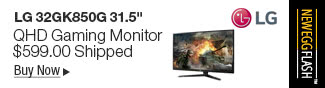 Newegg Flash- LG 32GK850G 31.5" QHD Gaming Monitor