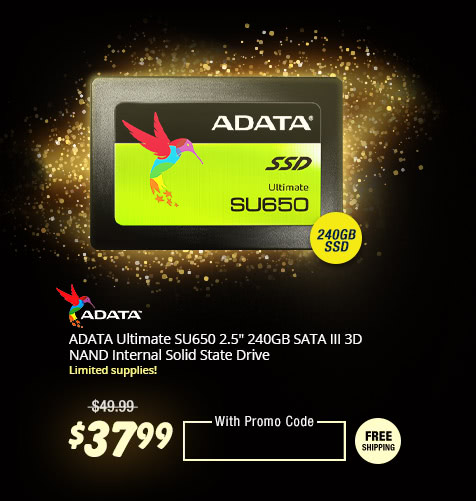 ADATA Ultimate SU650 2.5" 240GB SATA III 3D NAND Internal Solid State Drive