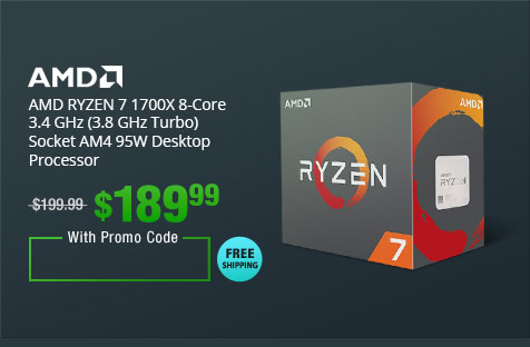 AMD RYZEN 7 1700X 8-Core 3.4 GHz (3.8 GHz Turbo) Socket AM4 95W Desktop Processor