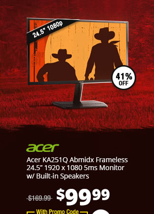 Acer KA251Q Abmidx Frameless 24.5 1920 x 1080 5ms Monitor w/ Built-in Speakers